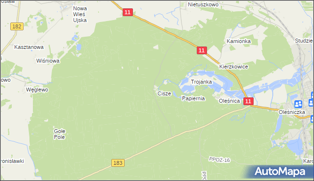 mapa Cisze, Cisze na mapie Targeo