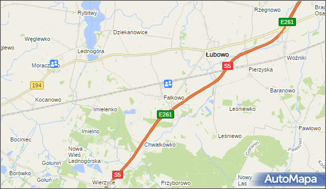 mapa Fałkowo, Fałkowo na mapie Targeo