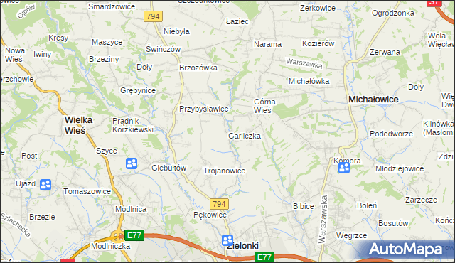 mapa Garliczka, Garliczka na mapie Targeo