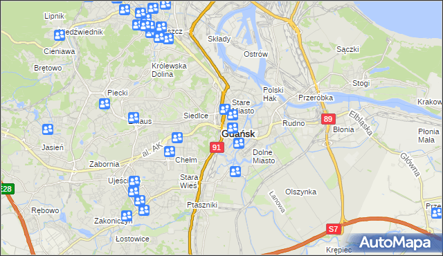 mapa Gdańska, Gdańsk na mapie Targeo