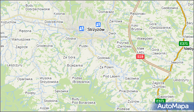 mapa Godowa, Godowa na mapie Targeo