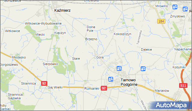 mapa Góra gmina Tarnowo Podgórne, Góra gmina Tarnowo Podgórne na mapie Targeo