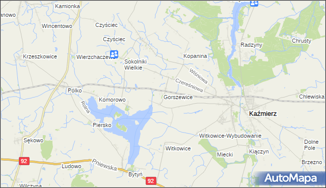 mapa Gorszewice, Gorszewice na mapie Targeo