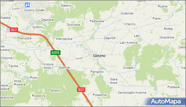 mapa Górzno powiat garwoliński, Górzno powiat garwoliński na mapie Targeo