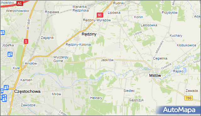 mapa Jaskrów, Jaskrów na mapie Targeo