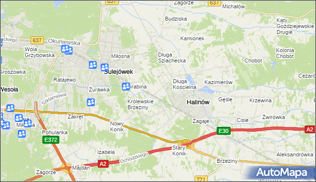 mapa Józefin gmina Halinów, Józefin gmina Halinów na mapie Targeo