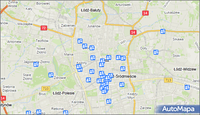 mapa Łodzi, Łódź na mapie Targeo
