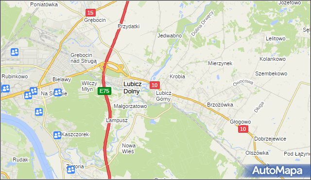 mapa Lubicz Górny, Lubicz Górny na mapie Targeo