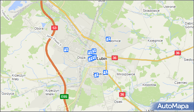 mapa Lubin, Lubin na mapie Targeo