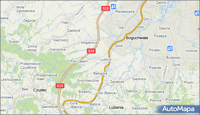 mapa Lutoryż, Lutoryż na mapie Targeo