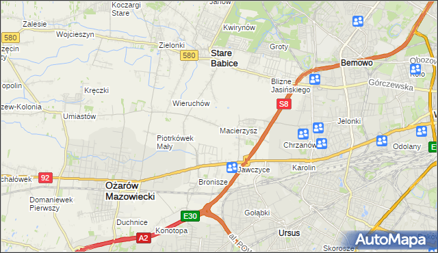 mapa Macierzysz, Macierzysz na mapie Targeo