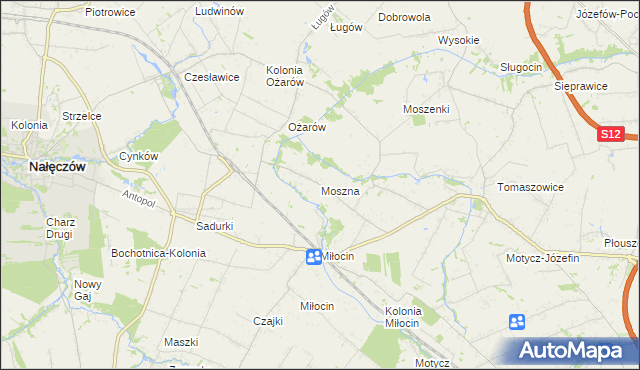 mapa Moszna gmina Jastków, Moszna gmina Jastków na mapie Targeo