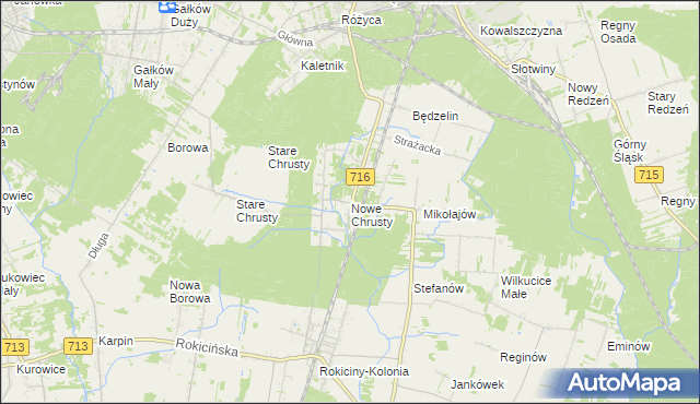 mapa Nowe Chrusty, Nowe Chrusty na mapie Targeo