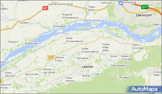 mapa Nowe Gniewniewice, Nowe Gniewniewice na mapie Targeo