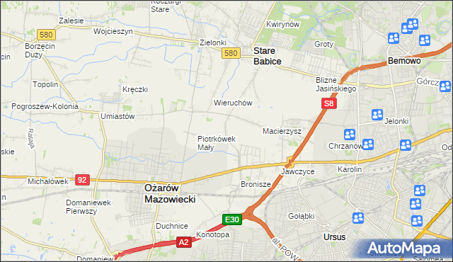 mapa Piotrkówek Duży, Piotrkówek Duży na mapie Targeo