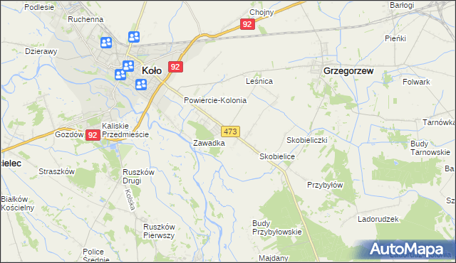 mapa Powiercie, Powiercie na mapie Targeo