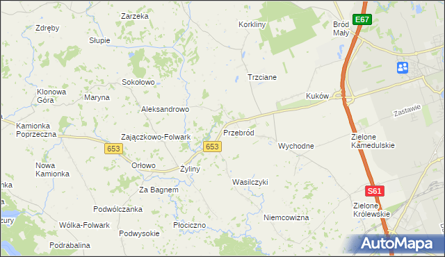 mapa Przebród, Przebród na mapie Targeo