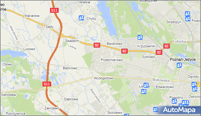 mapa Przeźmierowo, Przeźmierowo na mapie Targeo