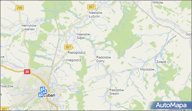 mapa Radostów Dolny, Radostów Dolny na mapie Targeo