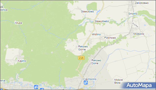 mapa Rekowo Górne, Rekowo Górne na mapie Targeo