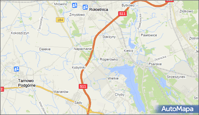 mapa Rogierówko, Rogierówko na mapie Targeo