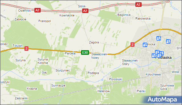 mapa Sławacinek Nowy, Sławacinek Nowy na mapie Targeo