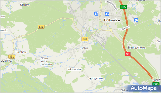 mapa Sobin, Sobin na mapie Targeo