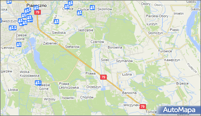 mapa Solec gmina Góra Kalwaria, Solec gmina Góra Kalwaria na mapie Targeo