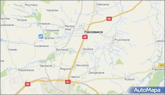 mapa Strobice, Strobice na mapie Targeo