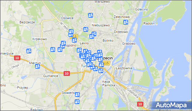 mapa Szczecina, Szczecin na mapie Targeo