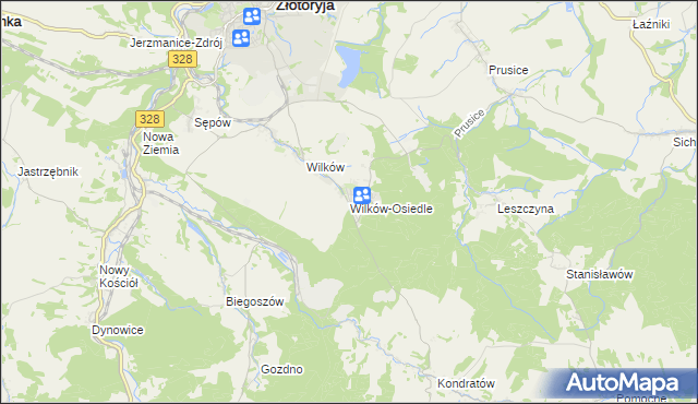 mapa Wilków-Osiedle, Wilków-Osiedle na mapie Targeo