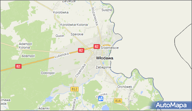 mapa Włodawa, Włodawa na mapie Targeo