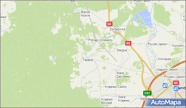 mapa Zagroby-Zakrzewo, Zagroby-Zakrzewo na mapie Targeo