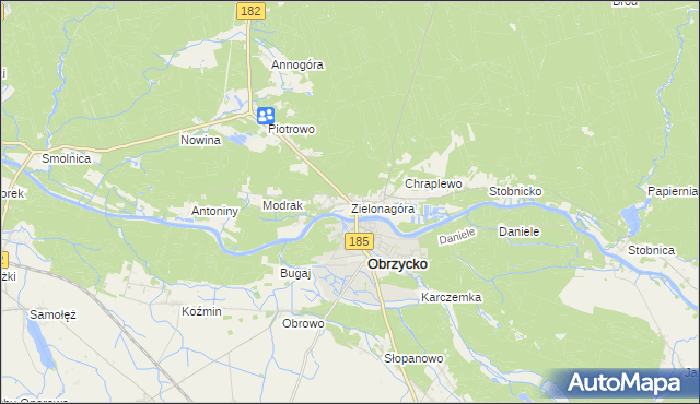 mapa Zielonagóra, Zielonagóra na mapie Targeo