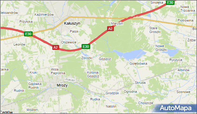 mapa Gójszcz, Gójszcz na mapie Targeo