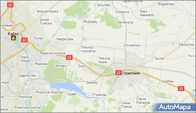 mapa Tłokinia Nowa, Tłokinia Nowa na mapie Targeo