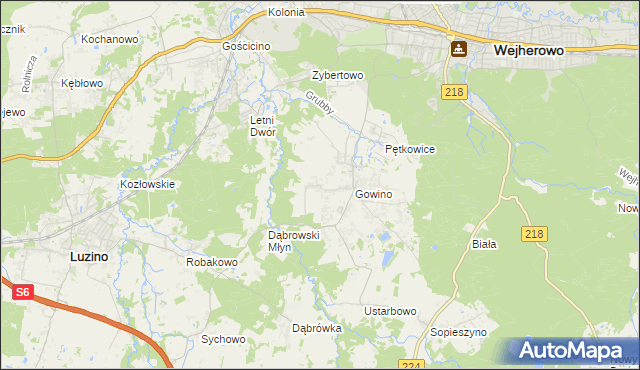 mapa Wielkie Gowino, Wielkie Gowino na mapie Targeo