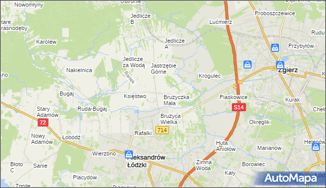 mapa Brużyczka Mała, Brużyczka Mała na mapie Targeo