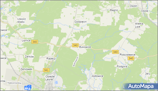 mapa Bukowice gmina Brzeg Dolny, Bukowice gmina Brzeg Dolny na mapie Targeo