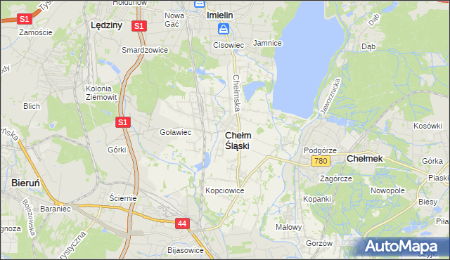 mapa Chełm Śląski, Chełm Śląski na mapie Targeo