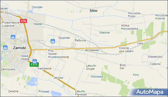 mapa Jarosławiec gmina Sitno, Jarosławiec gmina Sitno na mapie Targeo