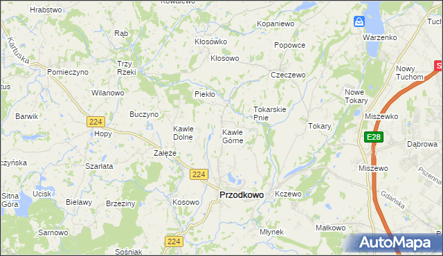 mapa Kawle Górne, Kawle Górne na mapie Targeo