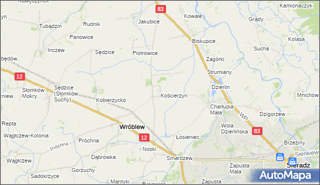 mapa Kościerzyn, Kościerzyn na mapie Targeo