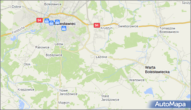 mapa Łaziska gmina Bolesławiec, Łaziska gmina Bolesławiec na mapie Targeo