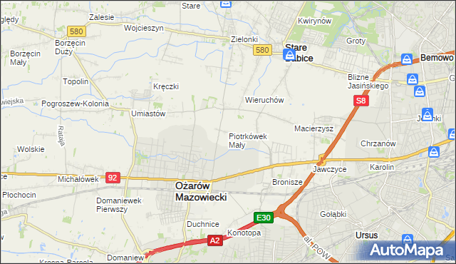 mapa Piotrkówek Mały, Piotrkówek Mały na mapie Targeo