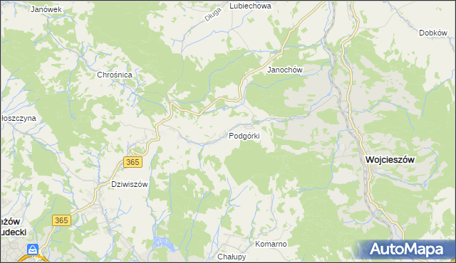 mapa Podgórki gmina Świerzawa, Podgórki gmina Świerzawa na mapie Targeo