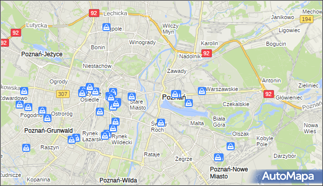 mapa Poznania, Poznań na mapie Targeo