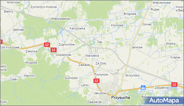 mapa Smogorzów gmina Przysucha, Smogorzów gmina Przysucha na mapie Targeo