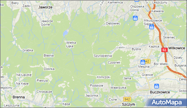 mapa Szyndzielnia, Szyndzielnia na mapie Targeo