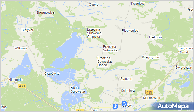 mapa Brzezina Sułowska Osada, Brzezina Sułowska Osada na mapie Targeo